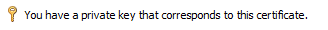 有効な証明書キーのアイコン。
