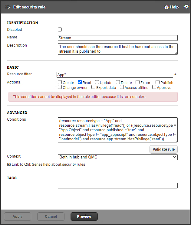 セキュリティ ロールの編集ペイン