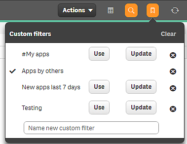 カスタム フィルター パネル