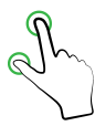 Two-finger selection gesture.