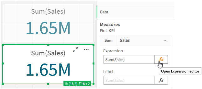 Click to view full size KPIs using set modifiers.