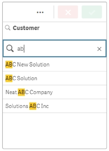 クリックしてフル サイズを表示 単一文字列「ab」のテキスト検索と結果。