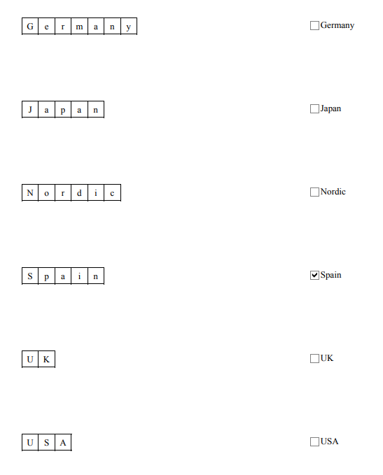 Character comb and check box objects in a PixelPerfect report