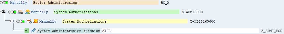 SQL 추적 권한을 보여 주는 SAP 인터페이스.