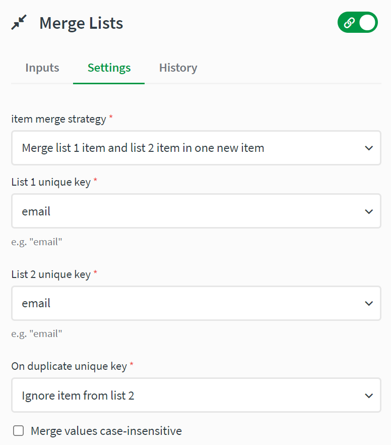 Merge settings matching same key