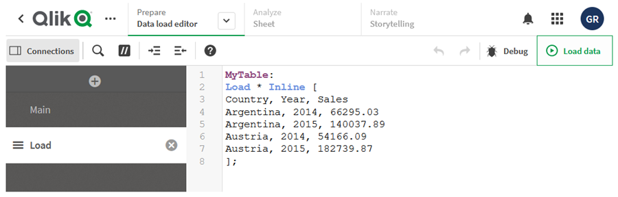 Click to view full size Inline load in data load editor.