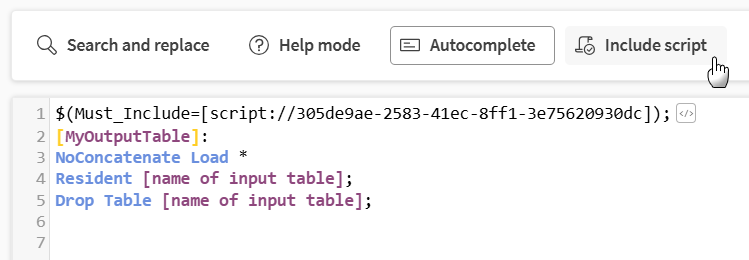 Script invoegen vanuit een qvf-bestand