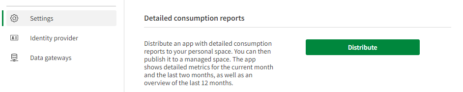 De instelling Verbruiksrapporten distribueren in de Management Console