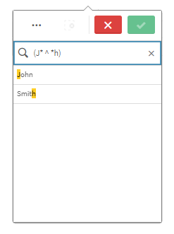 In dit geval is de zoektekst '(J* ^ *h)', zonder aanhalingstekens in de eigenlijke zoekopdracht.