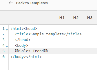 Tag dat een volledige tabel weergeeft in de HTML-sjabloon