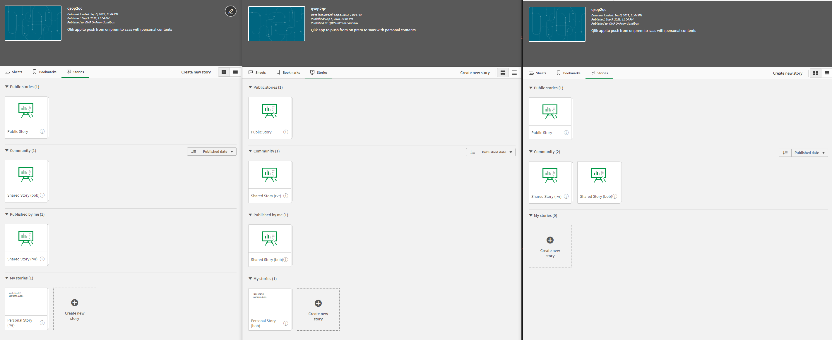 Presentaties in de Qlik Sense Client-Managed-apps voorafgaand aan de import