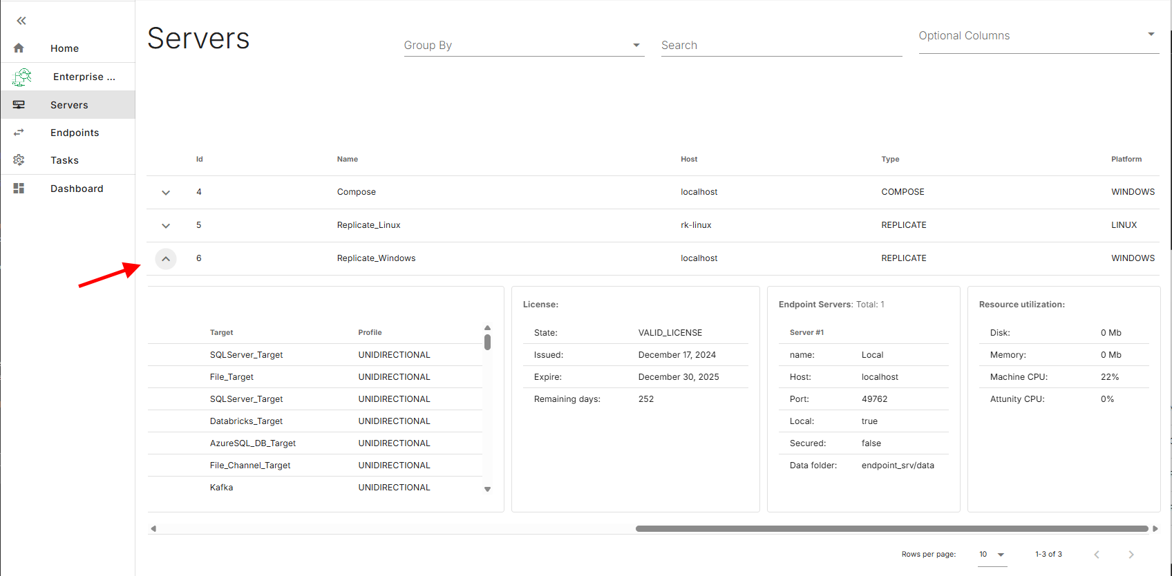 Aanvullende serverdetails.