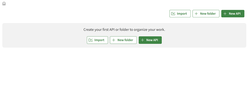 Przyciski Nowy folder i Nowe API.