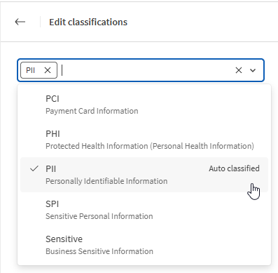 Auto classified label