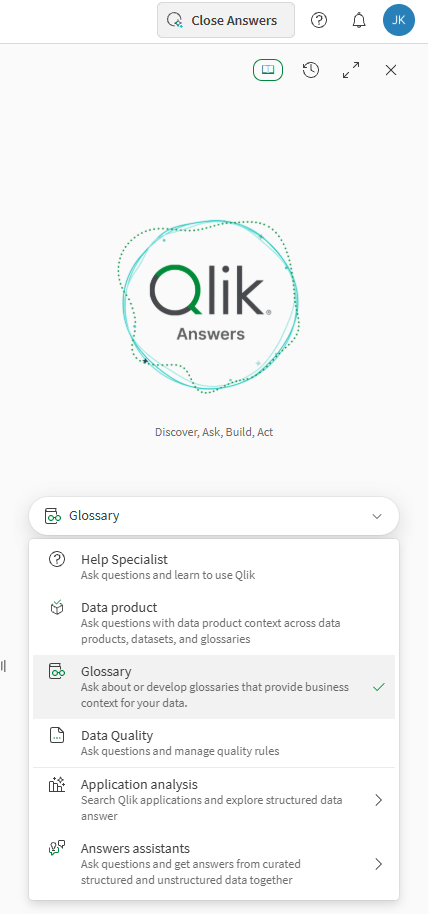 Kliknij, aby wyświetlić pełny rozmiar Selecting 'Glossary' context in chat