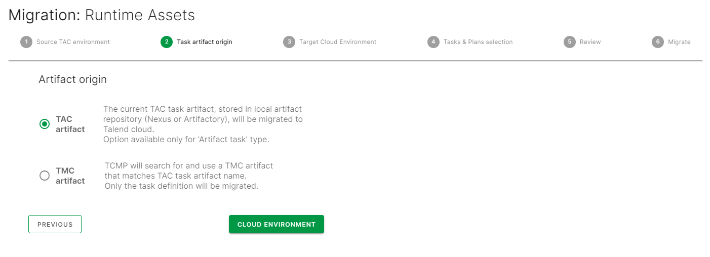 Krok pochodzenia artefaktu zadania.