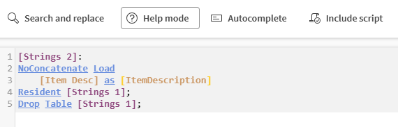 Ativação do modo de ajuda no editor de script