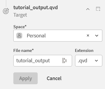 Configuração de destino para o tutorial