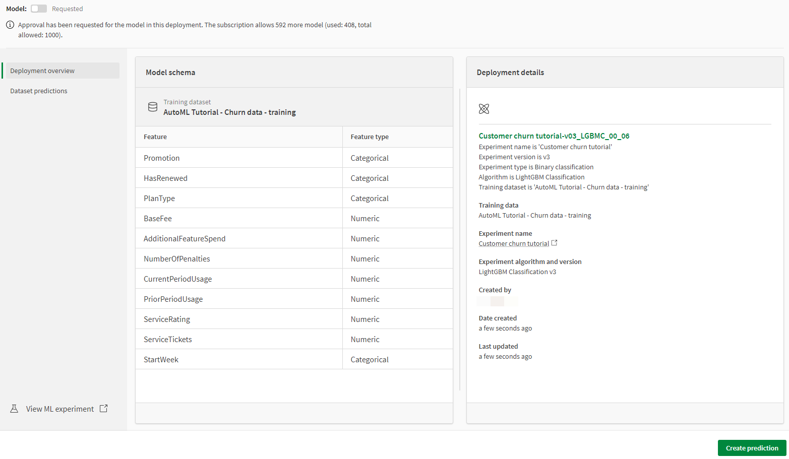 Visão geral da implementação do novo modelo na interface de implementação de ML.