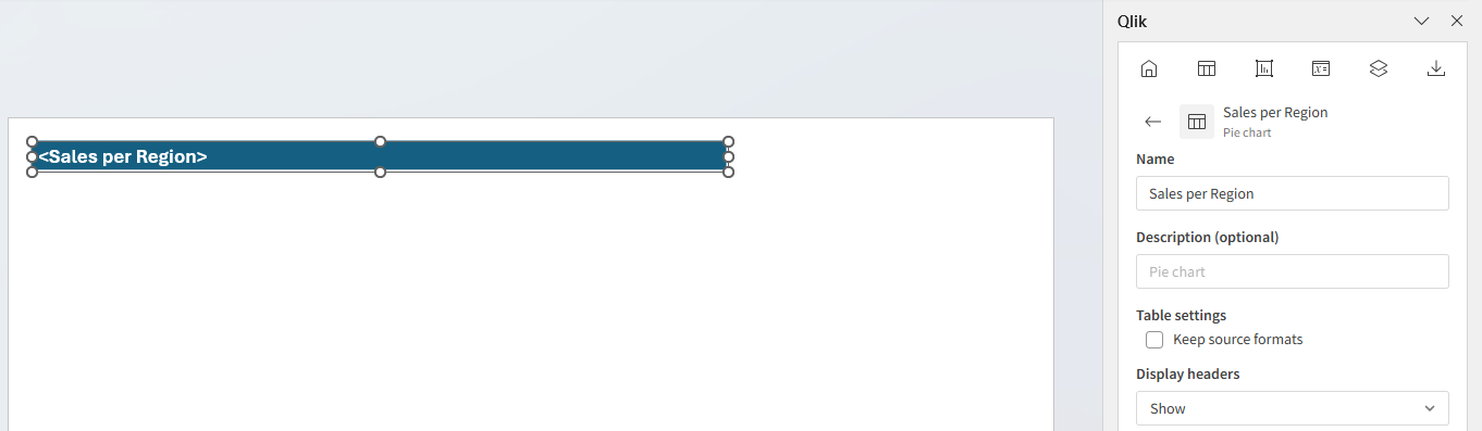 Configurações de formatação de tabela quando adicionadas como tag única