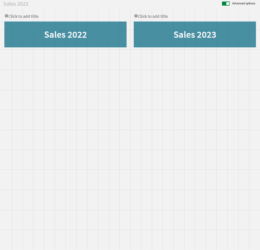 Pasta de Sales 2022 com dois botões, denominados "Sales 2022" e "Sales 2023", respectivamente.