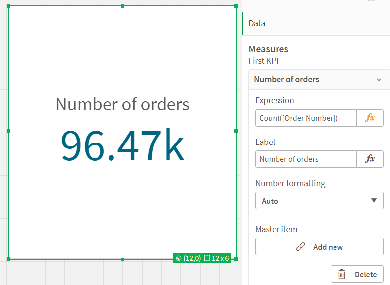 Abra o editor de expressões no painel de propriedades