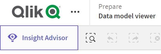 Click to view full size The Insight Advisor button for opening Insight Advisor.