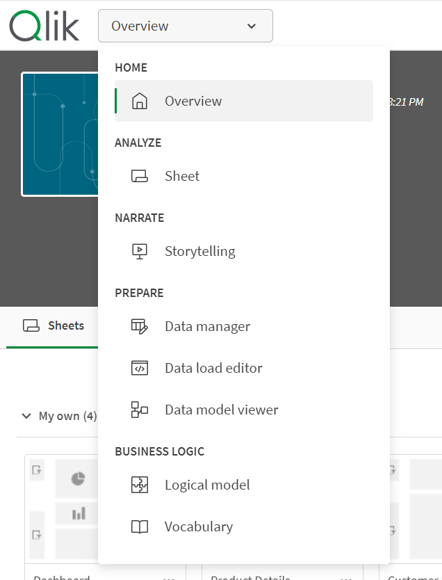 Imagem da janela do menu de navegação do aplicativo