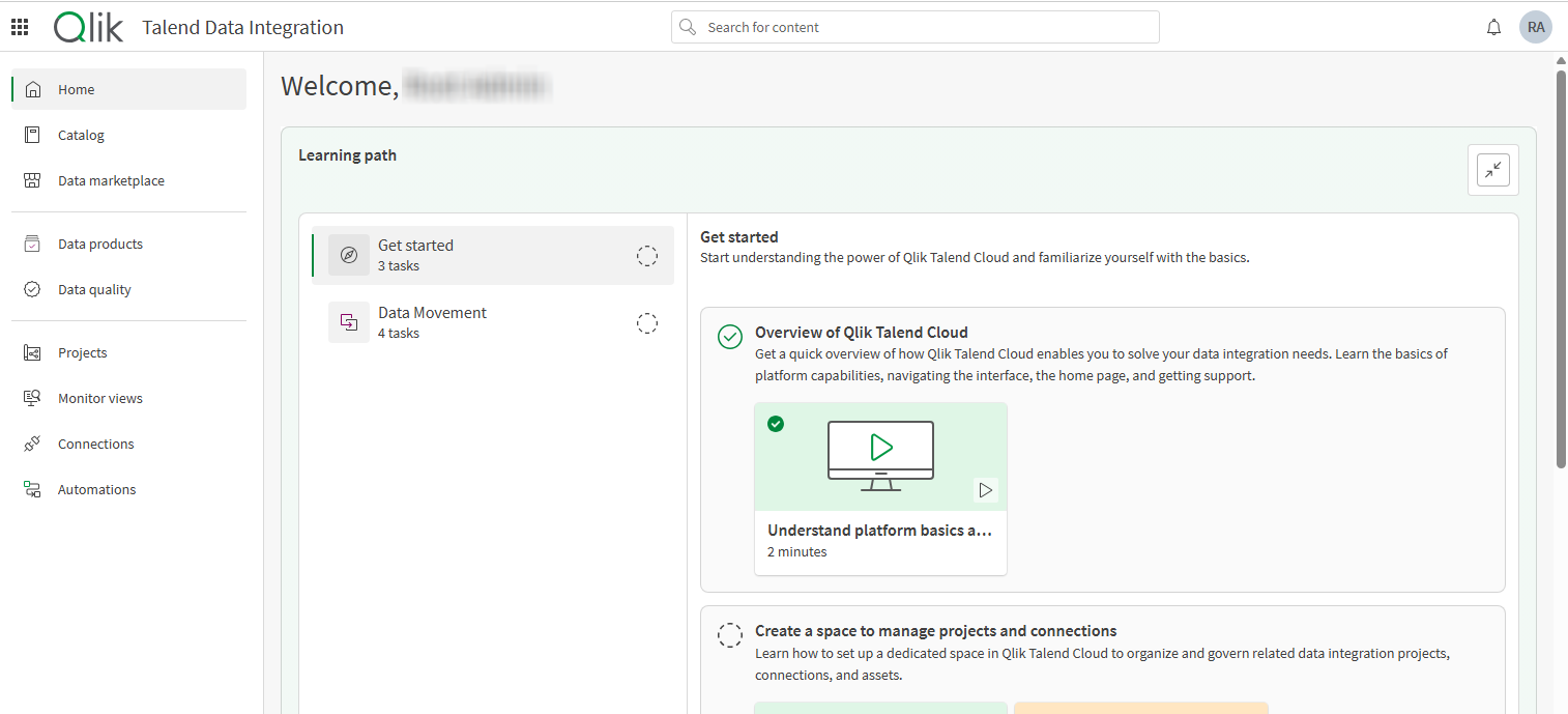 Центр активности Qlik Talend Data Integration