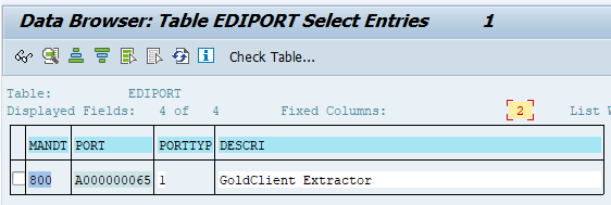 Браузер данных с таблицей EDIPORT