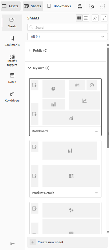 Нажмите для просмотра в полном размере An open assets panel showing the sheets in the app.