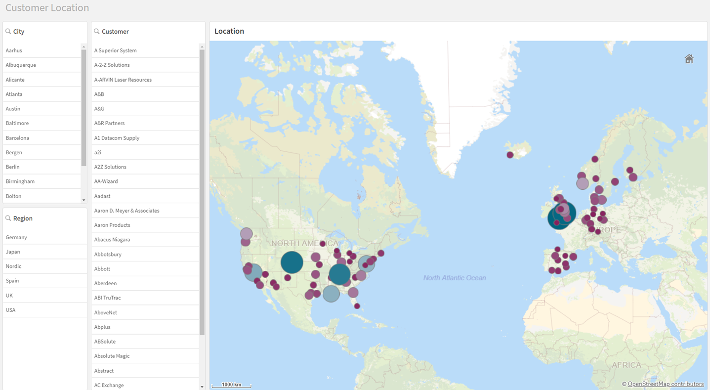 Лист Customer Location после окончания настройки