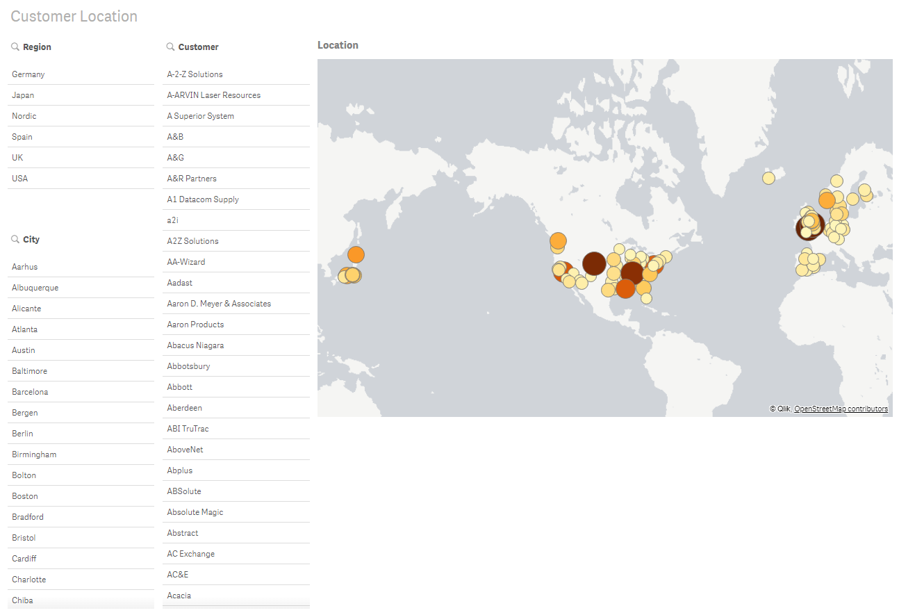 Визуализации в приложении | Qlik Cloud Справка