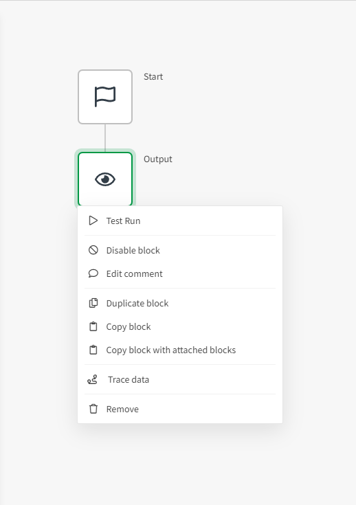 block config menu