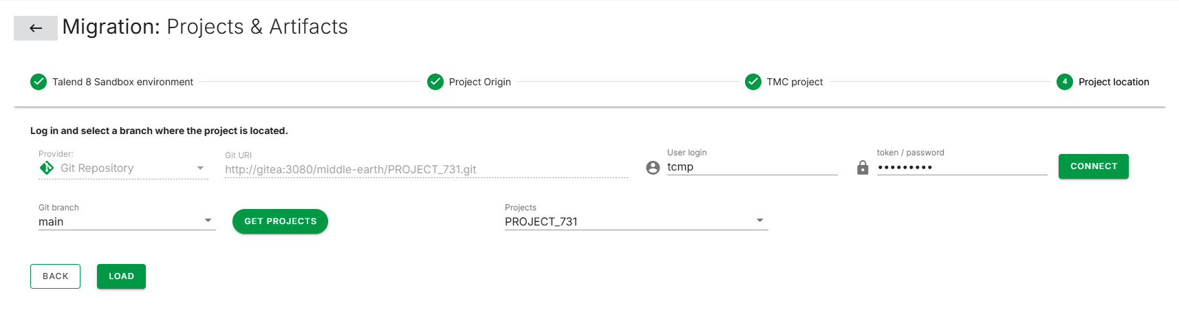 Учетные данные Git проекта CI/CD