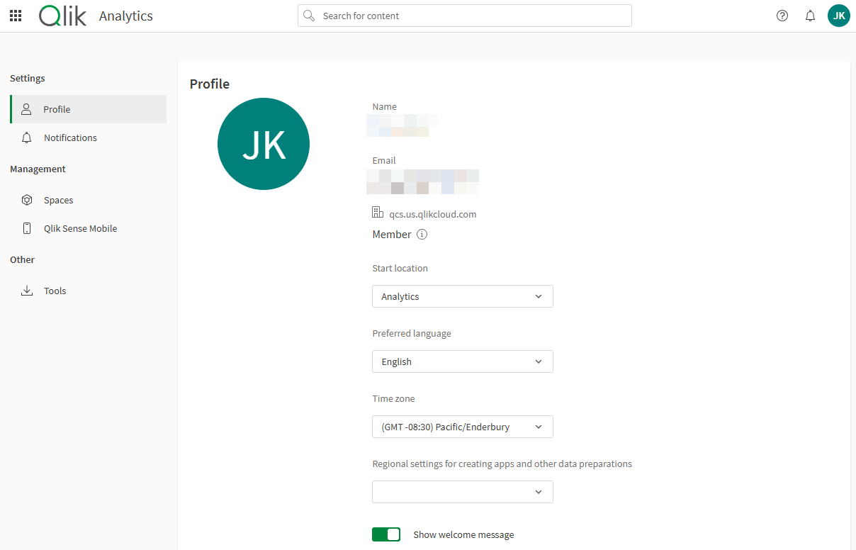 Klicka för att visa i full storlek Sidan för personliga inställningar