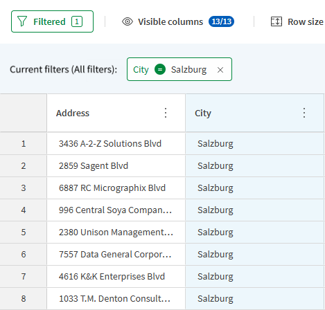 Ett filter baserat på ett enda värde