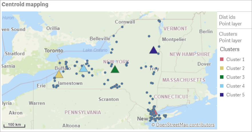 Click to view full size Centroids display on map chart