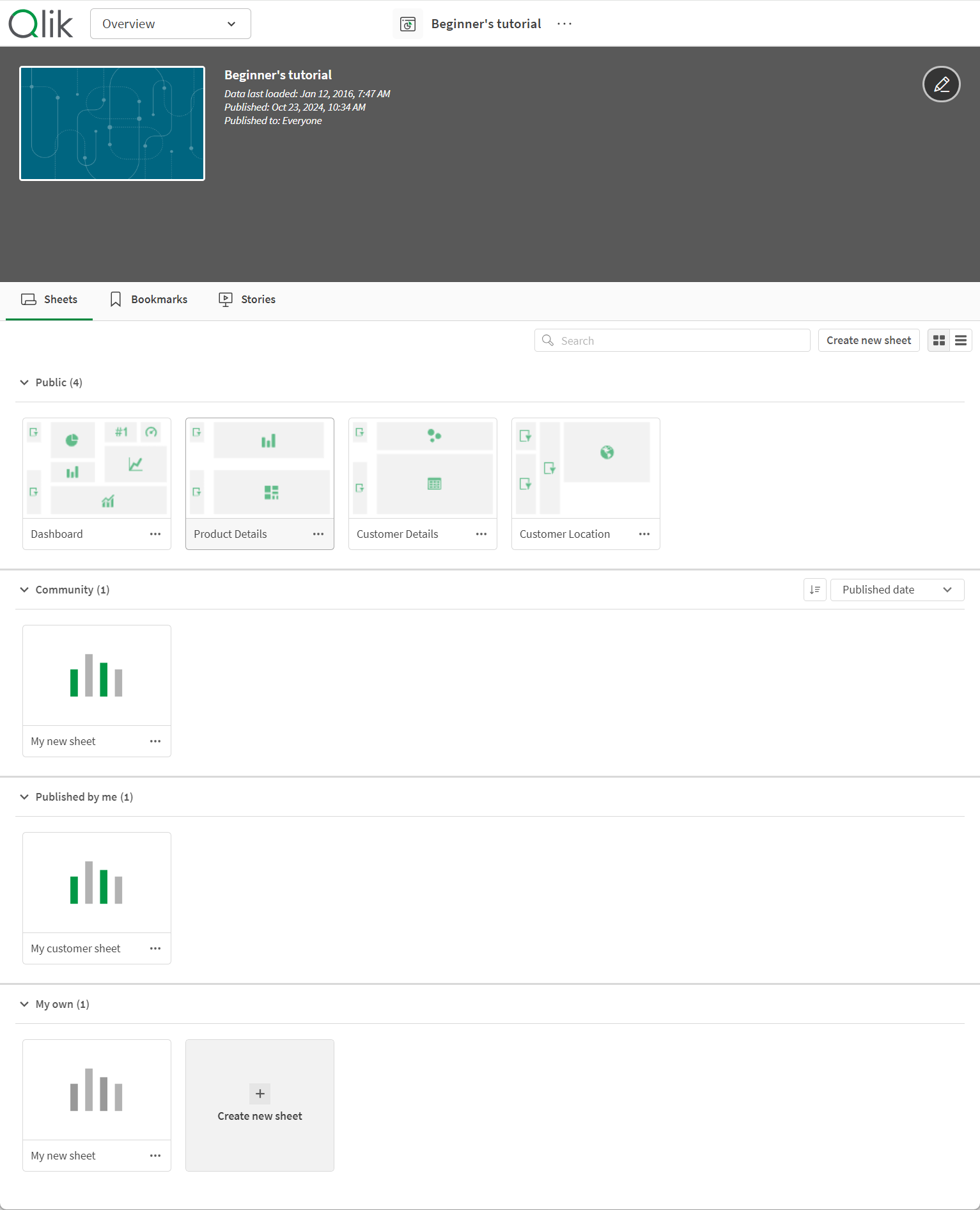 Click to view full size App overview with all four sheet types.