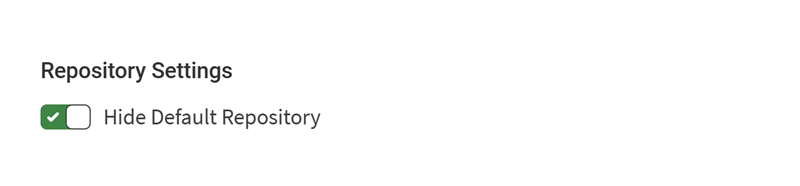 Option Hide Default Repository (Standard-Repository ausblenden).