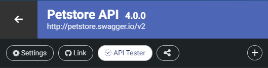 Schaltfläche API Tester.