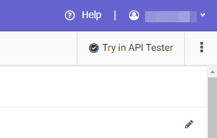 Schaltfläche Try in API Tester (In API Tester ausprobieren).