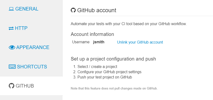 Seite GitHub account (GitHub-Konto).