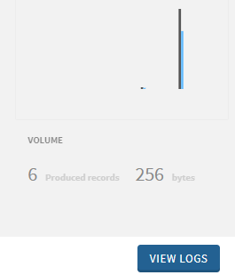 Ausgabe-Log mit 6 erstellten Datensätzen für eine 256-Byte-Metrik.