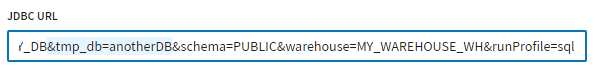 JDBC URL-Feld mit dem Parameter &tmp_db=