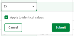 Kontrollkästchen „Apply to identical values (Auf identische Werte anwenden)“.