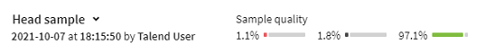 Header des Datensatz-Samples mit 1,1 % ungültige Werte, 1,8 % leere Werte und 97,1 % gültige Werte