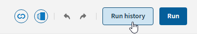 Angeklickte Schaltfläche „Run history (Ausführungsverlauf)“