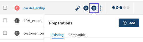 Ausgewähltes Symbol Talend Cloud Data Preparation.