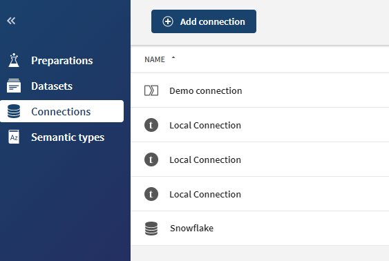 Geöffnete Registerkarte „Connections (Verbindungen)“